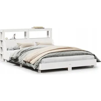 Postel Rám postele bez matrace, bílý, 120x200 cm, borovicové dřevo