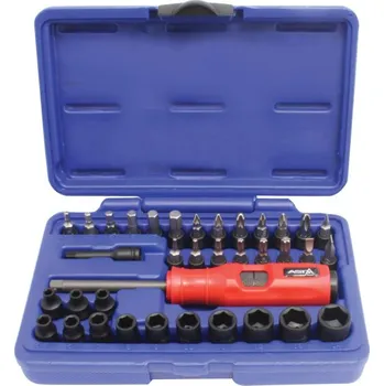 Bit Úderový šroubovák na bity 1/4", včetně bitů a hlavic, sada 37 ks - ASTA