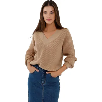 Pánský svetr Dámský svetr VOLCANO-S-VIDA-202-CAMEL Hnědá XS