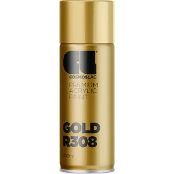 Barva ve spreji CL Cosmoslac dekorační akrylátový sprej R308 zlatý 400 ml