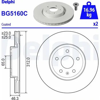 Brzdový kotouč Brzdový kotouč DELPHI BG5160C