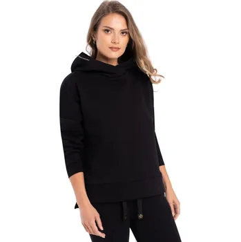 Pánská mikina Dámská zateplená mikina s kapucí VOLCANO-B-VENA-700-BLACK Černá S