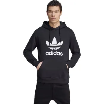 Pánské oblečení Pánská mikina s kapucí ADIDAS ORIGINALS-TREFOIL HOODY-IM4489-black/white Bílá XL