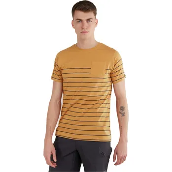 Pánské triko s krátkým rukávem FUNDANGO-Jaggy Pocket T-shirt-614-cinnamon Hnědá S