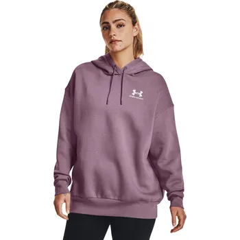 Dámská mikina Dámská zateplená tréninková mikina s kapucí UNDER ARMOUR-Essential Fleece OS Hoodie-PPL Fialová S