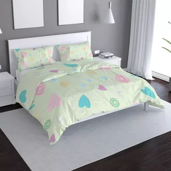 Povlečení Sablio Povlečení Srdíčka a spirály XL - 140x220 / 90x70