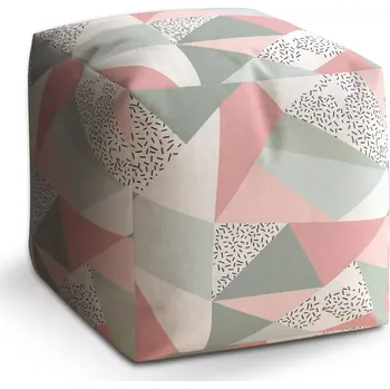 Taburet Sablio Taburet Cube Obrazce v něžných barvách: 40x40x40 cm