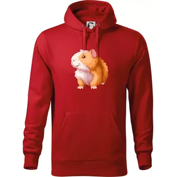 Pánská mikina Morče - kreslené, bílo oranžové - Mikina pánská Cape s kapucí - S ( Červená )