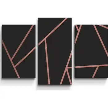 Obraz Sablio Obraz - 3-dílný Růžové obrazce - 75x50 cm