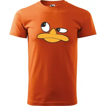 Pánské tričko Sablio Tričko s potiskem DUCK FACE - oranžové M