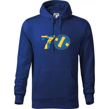 Pánská mikina Volejbal kulaté narozeniny 70 - Mikina pánská Cape s kapucí - 5XL ( Královská modrá )