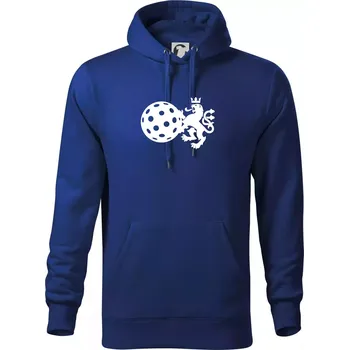 Pánská mikina Český lev florbal - Mikina pánská Cape s kapucí - M ( Královská modrá )