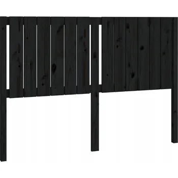 Čelo postele, černé, 145,5x4x100 cm, masivní dřevo