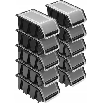 Úložný box 10x boxy s víkem box NPKL6 černá