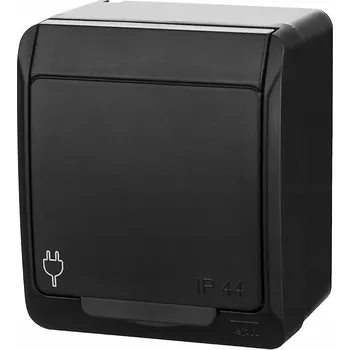 Elektrická zásuvka Elektrická Zásuvka nástěnná Elektro-Plast Nasielsk černá