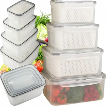 Dóza na potraviny KUCHYŇSKÉ DÓZY NA POTRAVINY S KOŠÍKEM, VZDUCHOTĚSNÉ, 4 KS