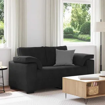 Pohovka Loveseat Sofa Černý 120 cm samet