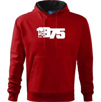 Pánská mikina Husákovo dítě - 1975 - Mikina pánská Cape s kapucí - 5XL ( Červená )