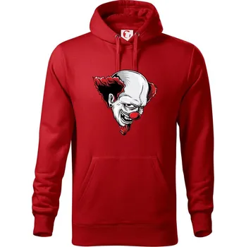 Pánská mikina Šílený klaun - Mikina pánská Cape s kapucí - 5XL ( Červená )