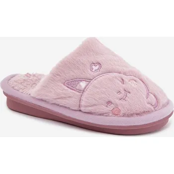 Chlapecké bačkory BEFADO Dětské pantofle s kožíškem Norene Barva: Fialová, Velikost: 33