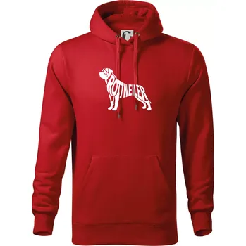 Pánská mikina Rotvajler - Mikina pánská Cape s kapucí - 4XL ( Červená )