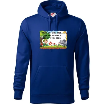 Pánská mikina I went outside once... - Mikina pánská Cape s kapucí - 5XL ( Královská modrá )