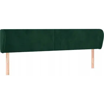 Čelo postele ušák, tmavě zelené, 163x23x78/88 cm, sametové