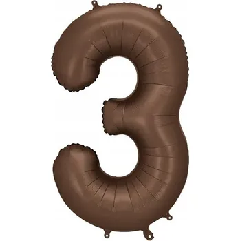 Balónek Fóliový balónek Číslice ''3'', 86 cm, mokka