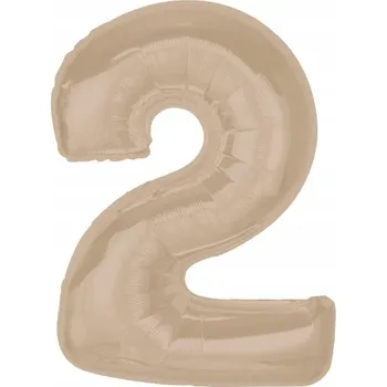 Balónek Foliový balónek Číslice 2 Matná Latte Béžová Dekorace na narozeniny 92 cm