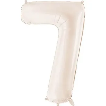 FÓLIOVÝ BALÓNEK SVĚTLE BÉŽOVÝ ČÍSLICE 7, 86 cm (34 palců) DEKORACE OZDOBA NAROZENINY BÉŽOVÝ