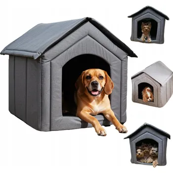 Pelíšek pro psa Fuks Bouda pro psa 60 cm šedá