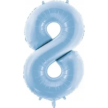 Fóliový balónek "Číslice 8", modrý matný, PartyDeco, 86 cm (34"), DGT