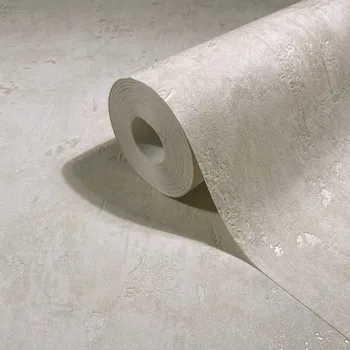 Tapeta Béžová tapeta imitace betonové omítky s perleťovým efektem, vinylová