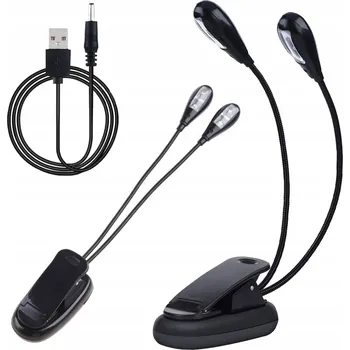 Lampička LED LAMPičKA S KLIPSEM NA STŮL, FLEXIBILNÍ, DVOJITÁ, NA ČTENÍ, DO ŠKOLY