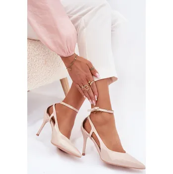 Dámské lodičky Boto Lakované lodičky z eko kůže Fionnel Barva: Béžová, Velikost: 41