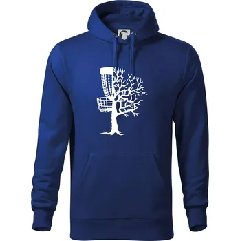 Pánská mikina Disc golf pozor strom - Mikina pánská Cape s kapucí - 5XL ( Královská modrá )