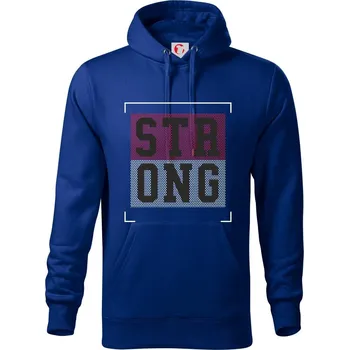 Pánská mikina Strong every time - Mikina pánská Cape s kapucí - 4XL ( Královská modrá )