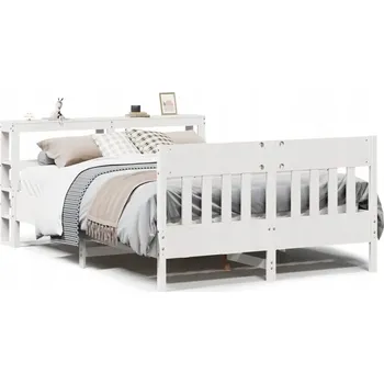 Postel Rám postele bez matrace, bílý, 120x200 cm, borovicové dřevo