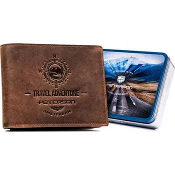 Peněženka Peterson pánská peněženka z přírodní kůže hnědá - muž