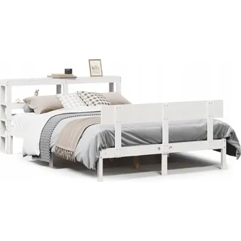 Ložnice Rám postele bez matrace, bílá, 120x190 cm, masivní borovicové dřevo