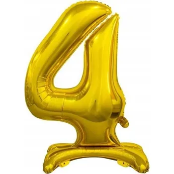 Balónek Fóliový balónek stojící číslice 4 zlatá 74 cm