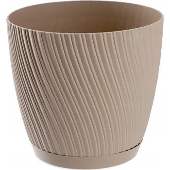 Květináč Plast Květináč Kadax béžový 16,4 cm x 16,4 x 15,3 cm