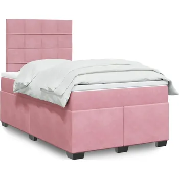 Postel Čalouněná jednolůžková postel VidaXL 120x190 cm, odstíny růžové