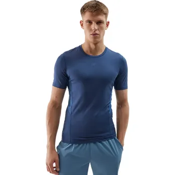 Pánské tréninkové tričko s krátkým rukávem 4F-TSHIRT FNK-WSS24TFTSM600-32S-DENIM Modrá S