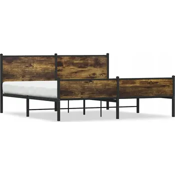 Postel Manželská postel kovová VidaXL 160x200 cm dub