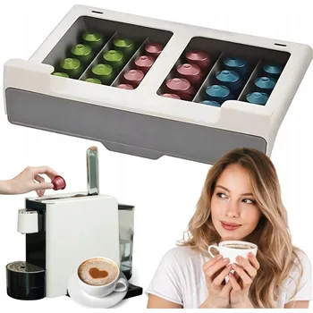 Úložný box ZÁVĚSNÝ ORGANIZÉR NA KÁVOVÉ KAPSLE NESPRESSO PRO 30 KAPSÍ, VYSOUVACÍ PLATO