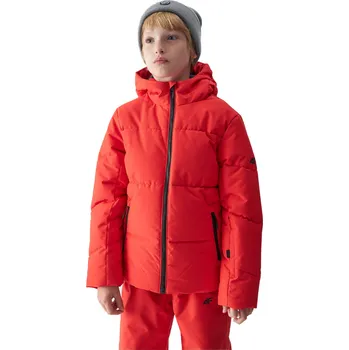 Chlapecká bunda Chlapecká lyžařská bunda 4F JUNIOR-TECHNICAL JACKET-JWAW24TTJAM534-62S-RED Červená 140