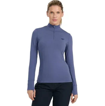 Pánské tričko Dámské termo triko s dlouhým rukávem as polovičním zipem 4F-BRUSHED UNDERWEAR F098-WAW25UBRUF098-32S-DENIM Modrá XL