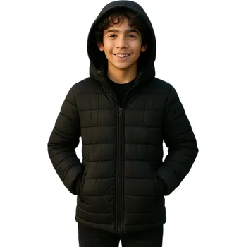 Dívčí bunda Chlapecká bunda 4F JUNIOR-DOWN JACKET-JWAW24TDJAM460-20S-DEEP BLACK Černá 140