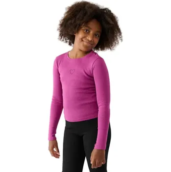 Pánské tričko Dívčí tričko s dlouhým rukávem 4F JUNIOR-LONGSLEEVE-JWAW24TLONF292-53S-DARK PINK Růžová 164